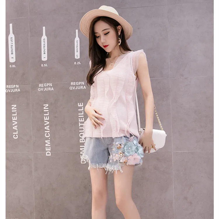 
2020 summer maternity wear denim shorts three-point pants 