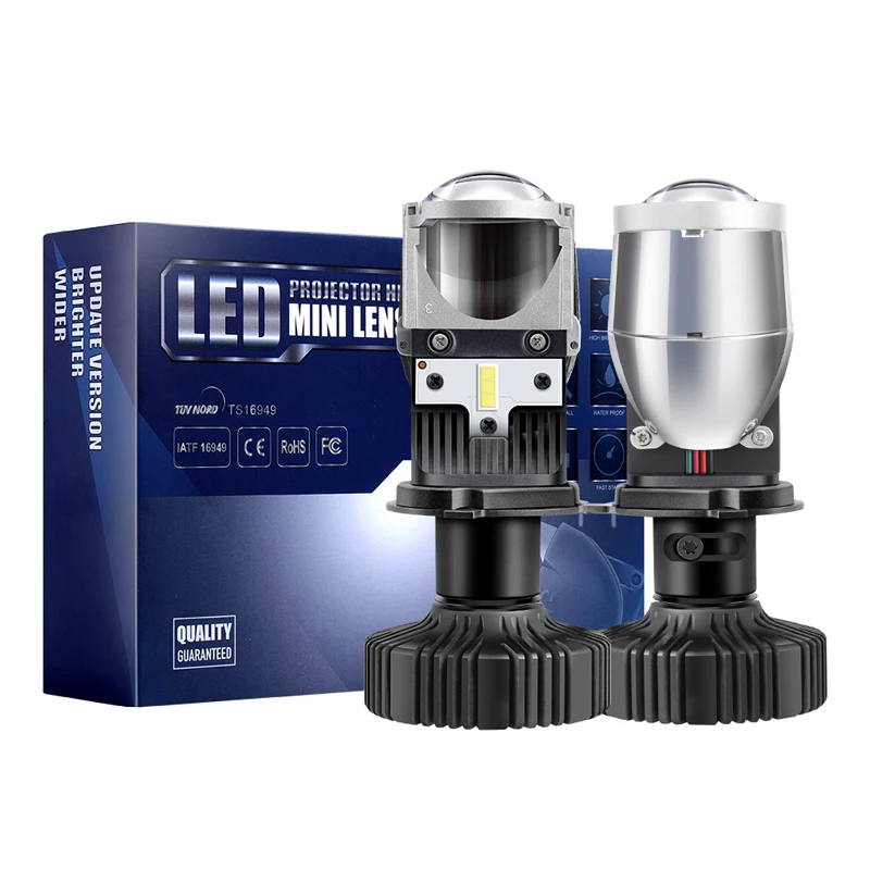 LED auto Headlight mini lens projector 6500K super power 110w 25000lm led headlight projector h4 for cars