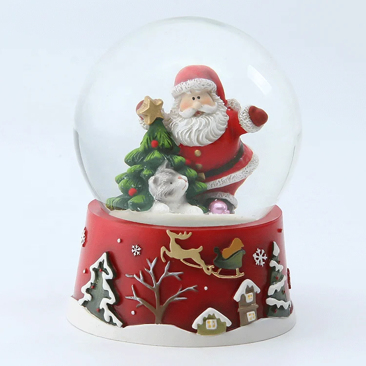 Рождественский снежный шар Снежный шар с рождественской елкой фигурки для домашнего декора