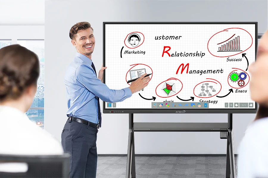 100 дюймов сенсорный экран светодиодный ЖК-экран класс и Конференция двойная операционная система умная интерактивная доска