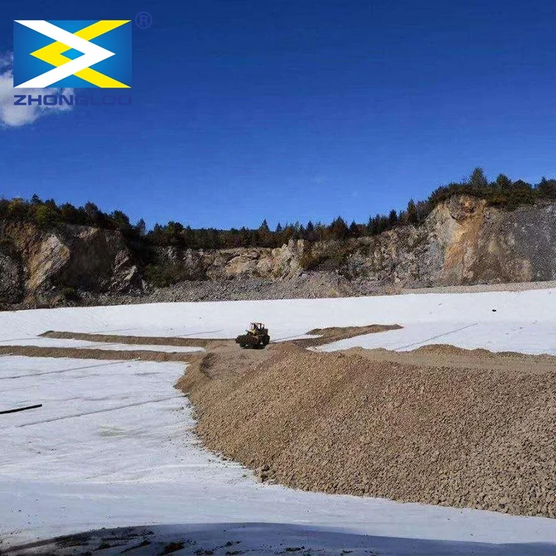 White 100% Polyester non woven geotextile for road dam Building Construction