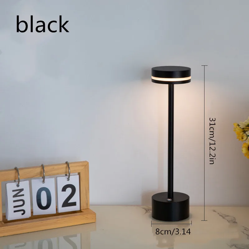 USB Chargeable Battery Operated LED Light European Style Cordless Table Lamp with Touch Control for Hotel & Restaurant Use