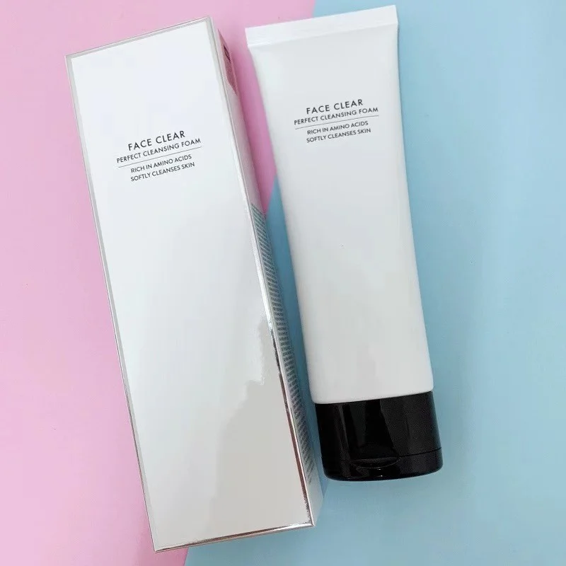 OEM Korean Face Clear Perfect Cleansing Foam Amino acids Moringa Seed Oil Gentle Face Wash Softly Hydrating Foaming Cleanser