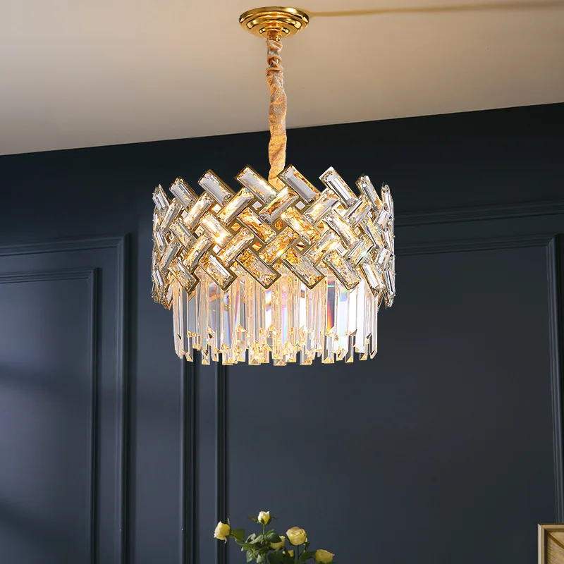 2024 Nordic modern round luxury cloud lights black gold LED k9 crystal chandelier interior lighting with E14 bulb