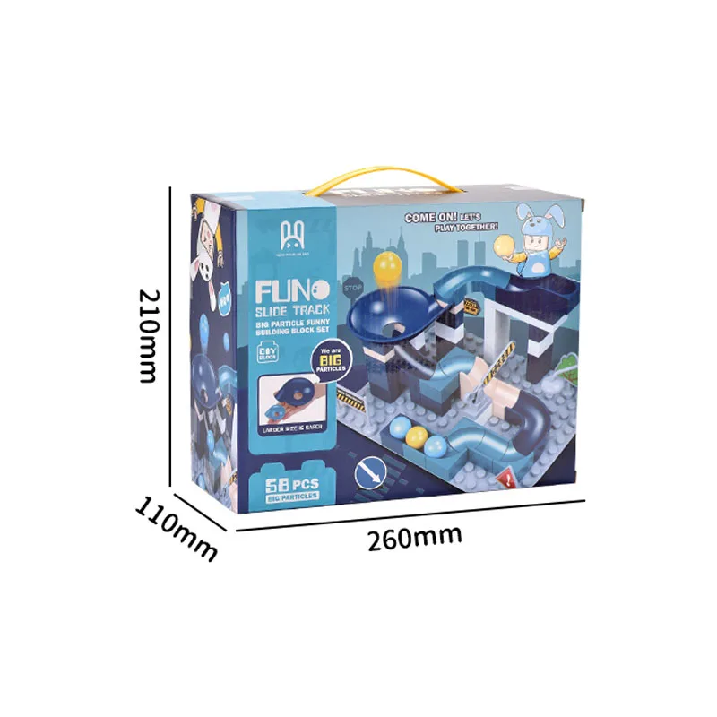 Eco-friendly plastic block in construction Slide for large building block plastic with roll the ball