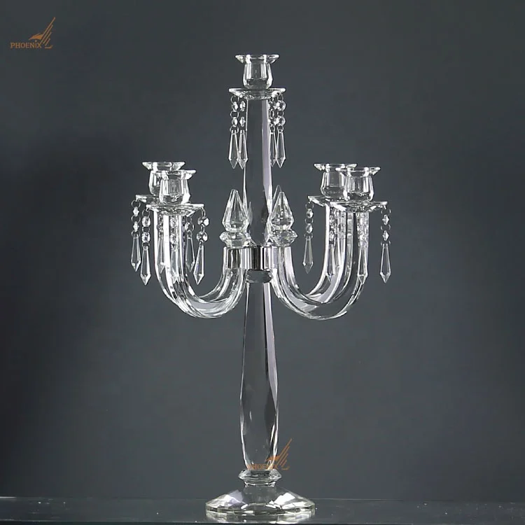 Factory sale wedding candle holder crystal candle stands for wedding table centerpieces
