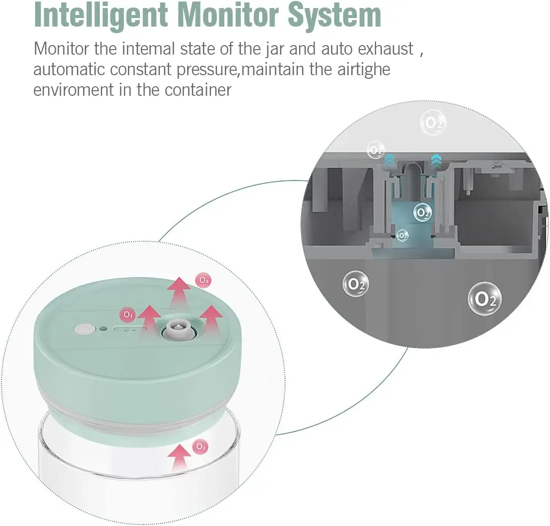 Eco friendly kitchen vaccum storage 700ml high borosilicate airtight glass jar Automatic suction valve lid