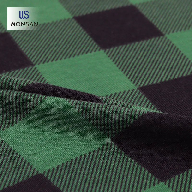 China High Quality Polyester Spandex Garment T-shirt Cloth Yarn Dyed Plaid Printed Jersey Knitted Fabric
