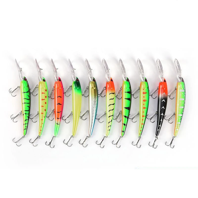 wholesale minnow lure for trolling abs hard plastic fish lure long bill deep diver fishing lures multiple specifications