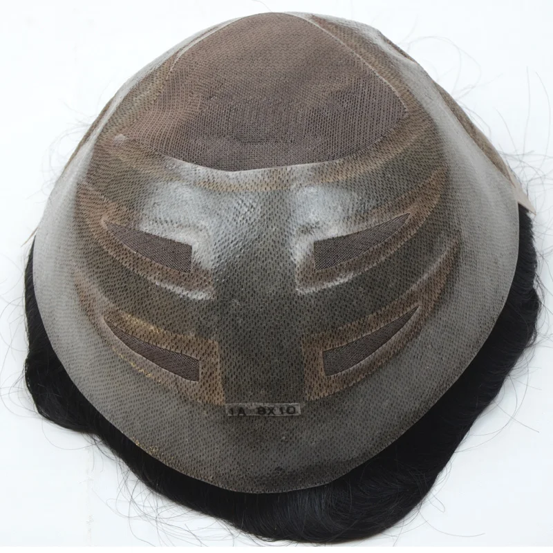 Mono top men toupee high quality human hairpiece