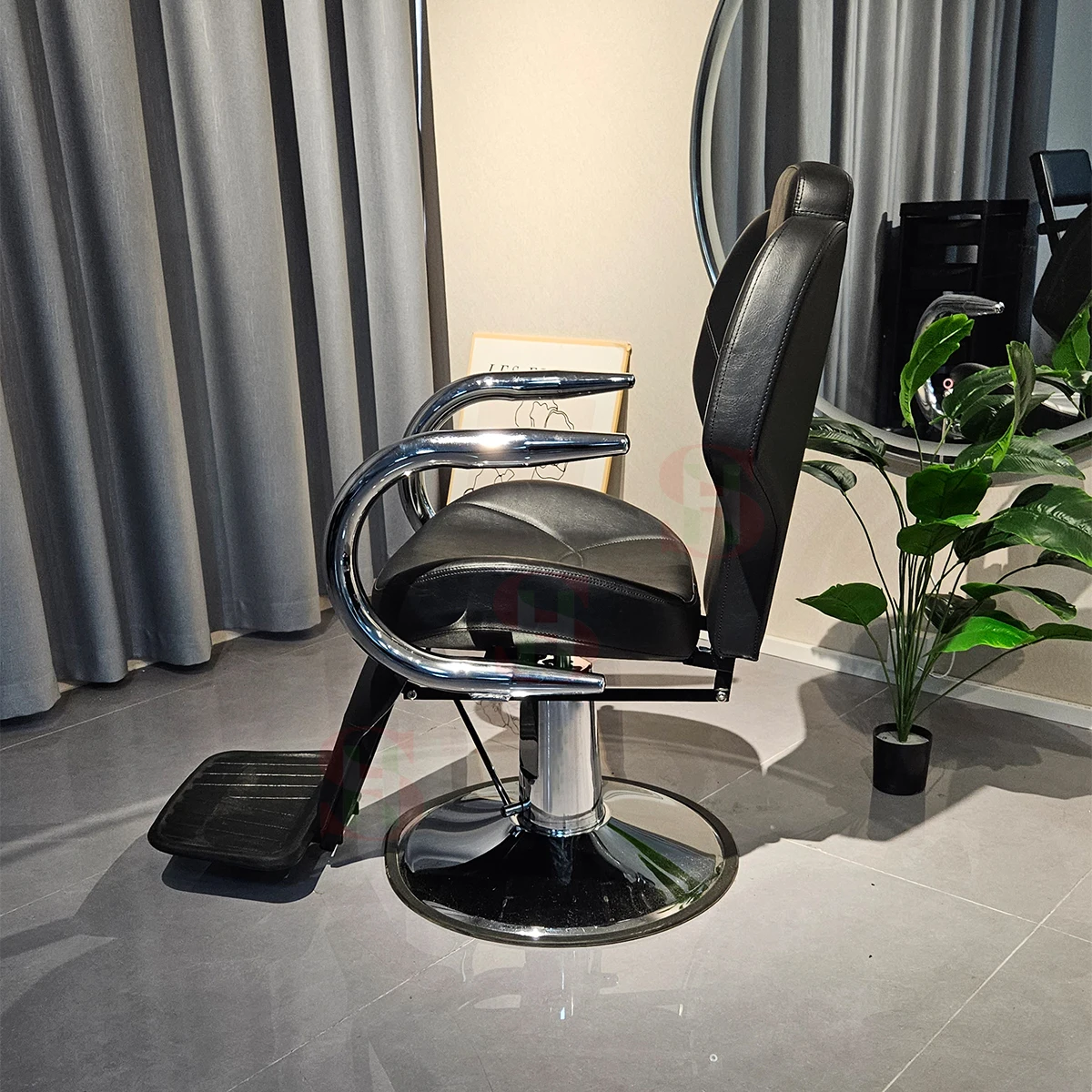 China foshan Modern Recliner Salon Chair Accessories Furniture Black Hairdressing Styling Chairs Barber Salon Chair