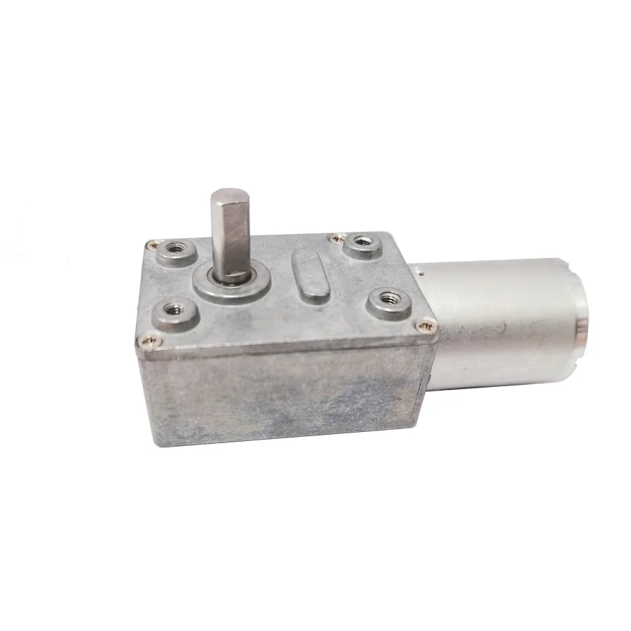 Miniature reducer motor 6V12V24V DC motor square worm gear worm lampblack cat litter basin 370 motor