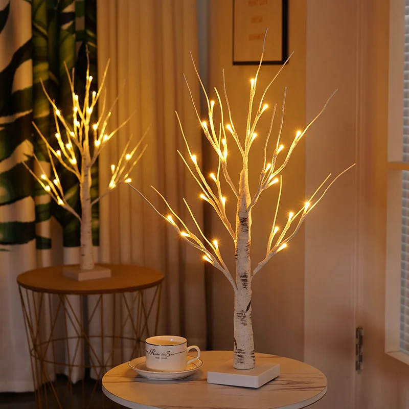 LED Birch Tree Light Tabletop Bonsai Battery Powered with 24 Led Warm White for Indoor Outdoor Decoration christmas gifts