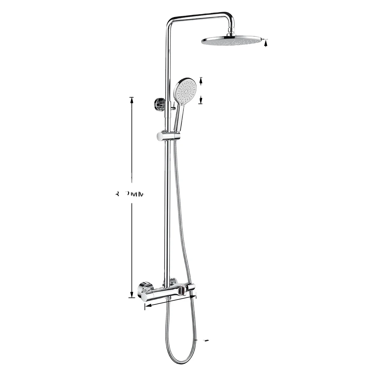 Newly Design chrome polished single handle rain shower spray set bathroom shower faucet set