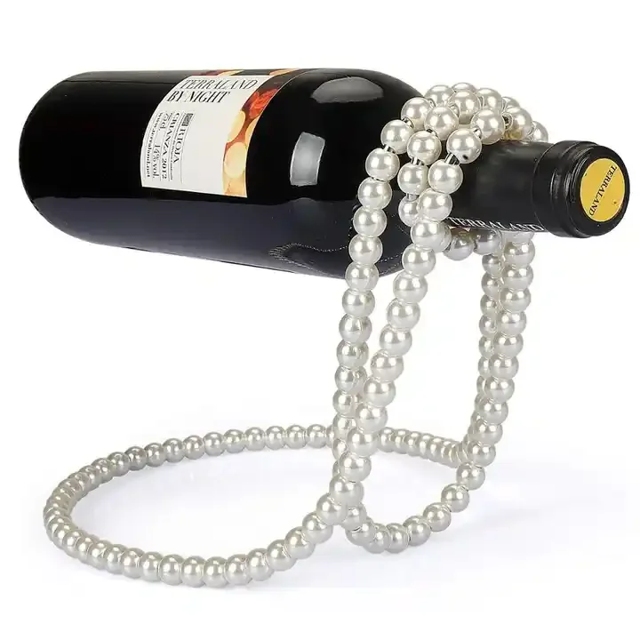 Luxury Style Pearl Necklace Wine Rack Suspended Wine Rack Creative home Table Decoration