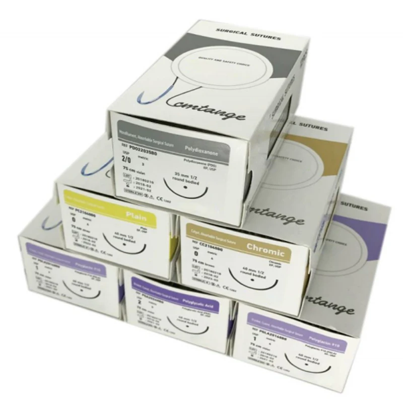 Medical disposable polypropylene silk plain catgut nylon suture chromic catgut suture absorbable surgical suture