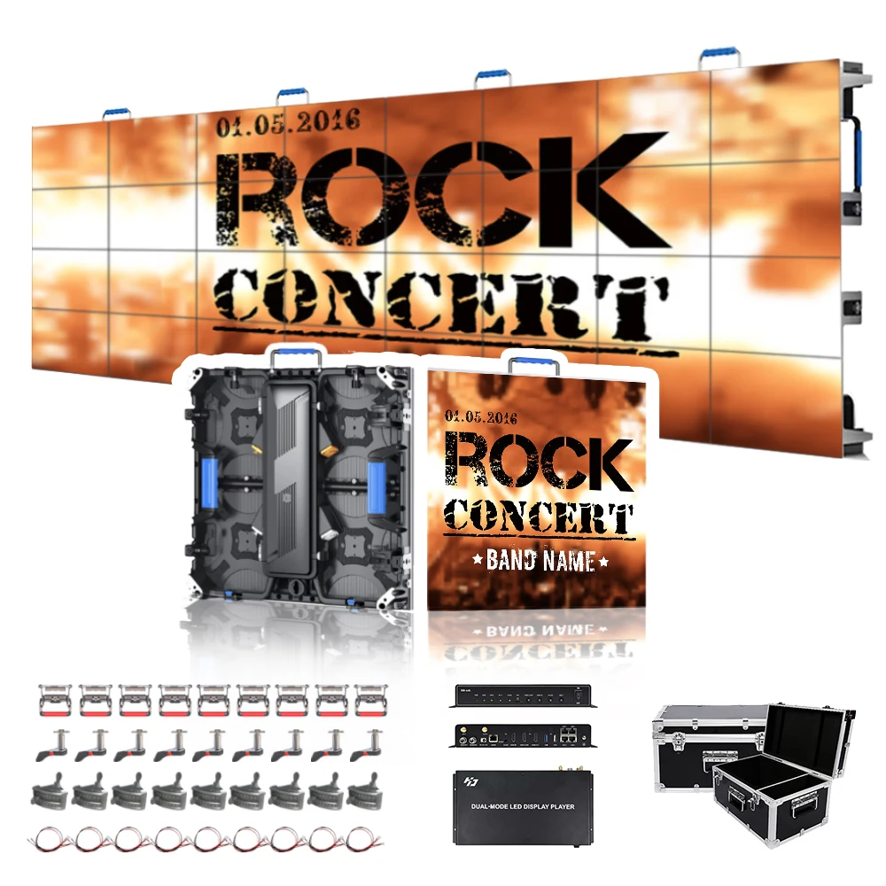 Screen concert outdoor wall digital stage background event rental indoor led display