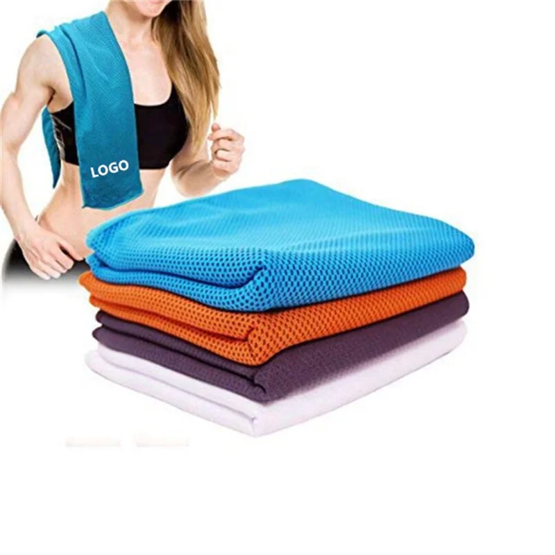 
Wholesale Custom Logo Printed Promotional Microfiber Ice Cool Neck Sports Instant Mesh Cooling Towel 