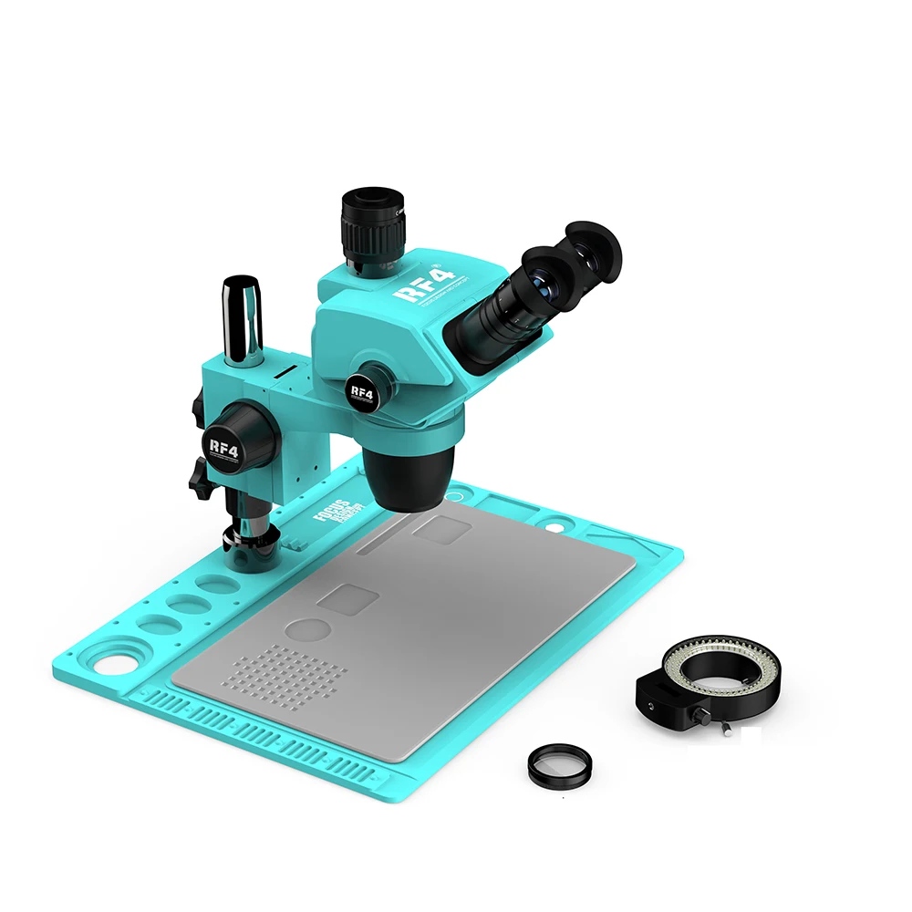 RF4 RF-6565PROD2 Continuous Zoom Trinocular Microscope WF10X23 Wide-angle eyepiece with Upgrade 0.5xCTV Dustproof microscope