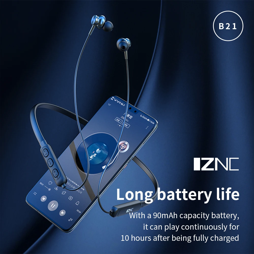 Best Seller Comfort wearing Neck band sport BT earphone wireless earbuds auto connect