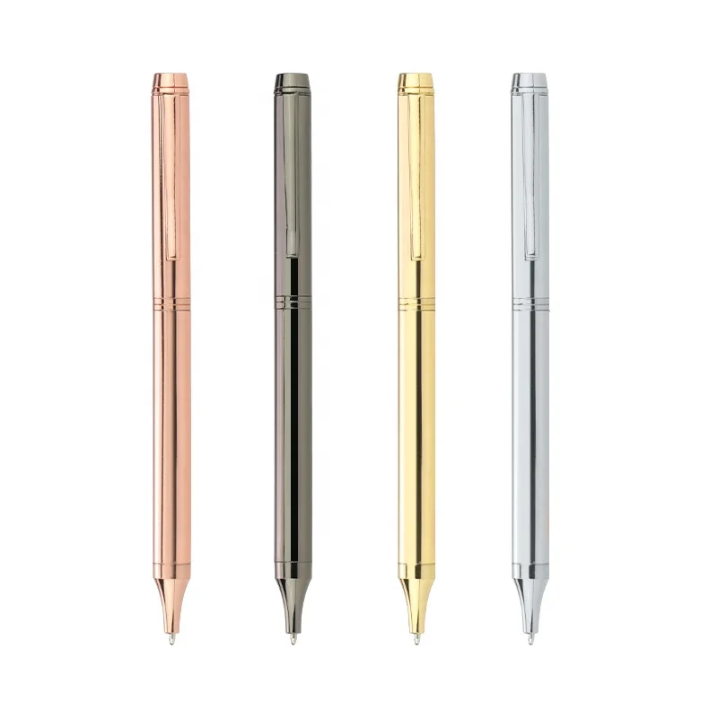Office supplies custom logo ball pens promotional gift stationery metal twist ballpoint pen
