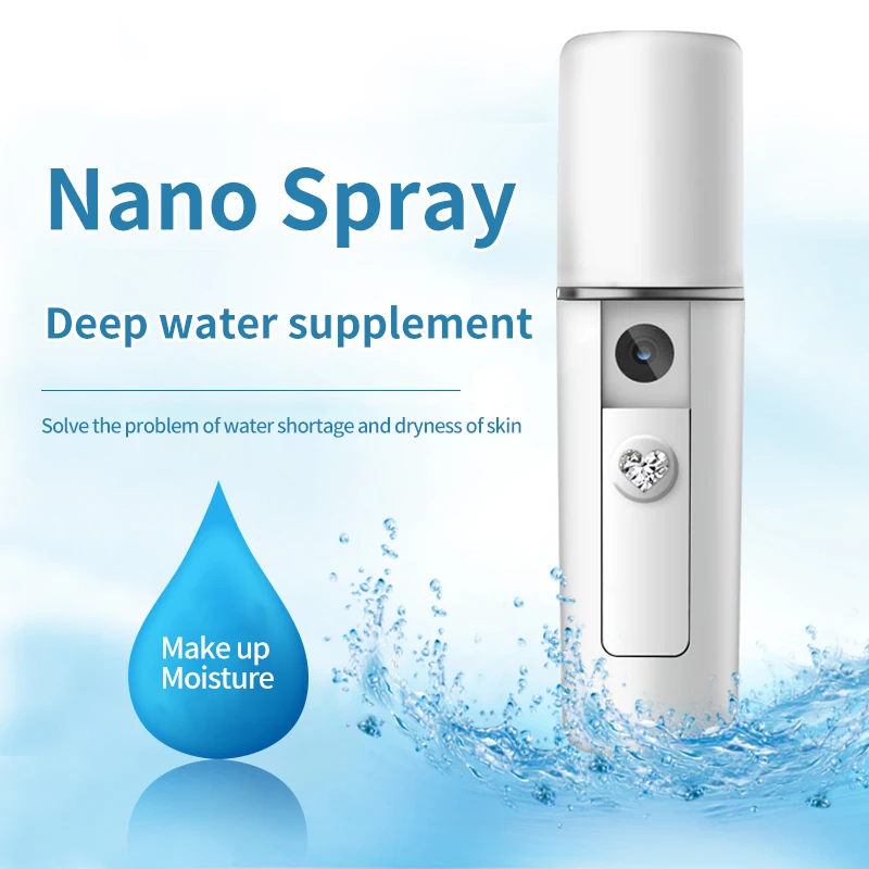 Face Humidifier Sprayer Nano Facial Steamer Handy USB Rechargeable mini Mist Sprayer 20ml Visual Water Tank