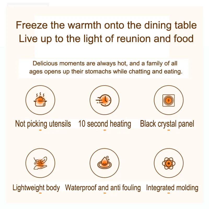 All-in-one Warming Plate Quick Heat Thermoregulation Rice Home Multifunctional Electric Heating Vegetable Pad Thermal Plate