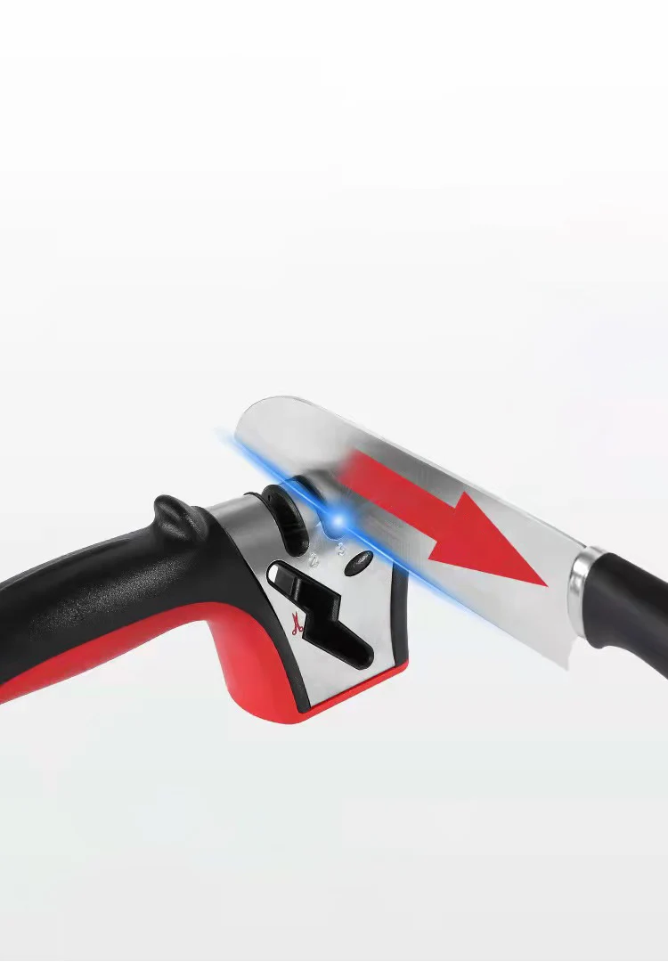 Professional Mini Manual Stainless Steel 4 Stage Kitchen Handheld Knife Sharpener