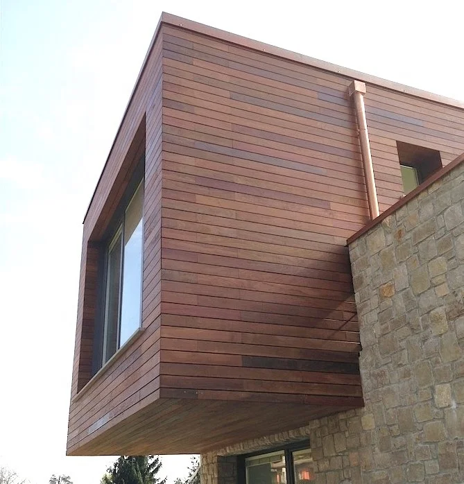 Brazilian teak outdoor hardwood timber cladding
