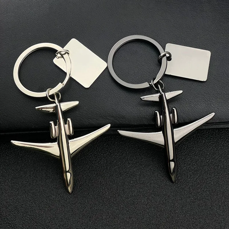 Manufacturer Custom Mini Metal 3D Bomber Fighter AirPlane Keychain For Travel Souvenir Gift Silver Aviation AirPlane Key Chain