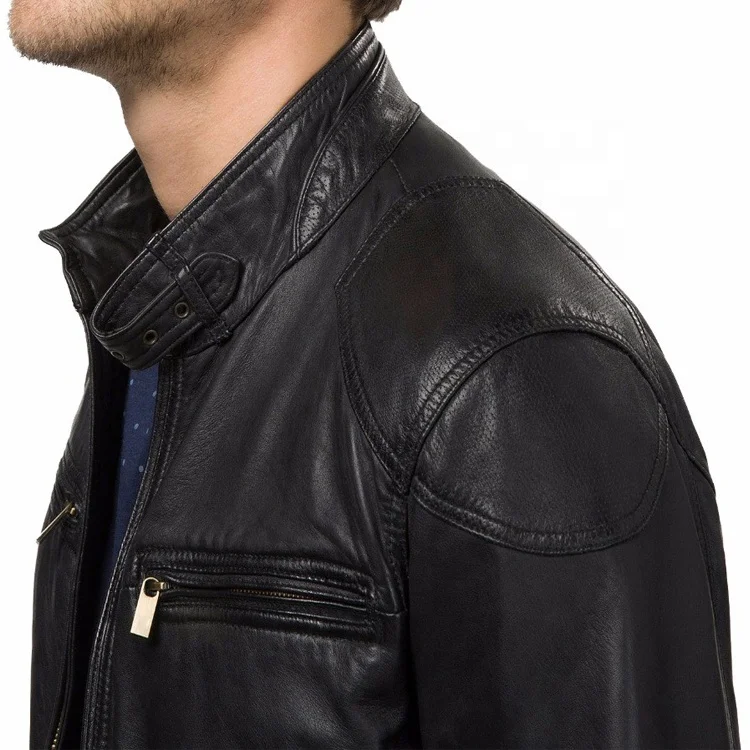Fashion Men Winter Black Leather Bomber Biker Motorcycle Jacket