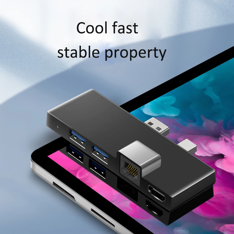 Pogo 1000M ethernet 2 usb 3.0 mini dp adapter hub multifunction dock for Microsoft surface pro 4 5 6