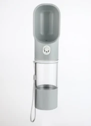 Новый дизайн, аксессуары для домашних животных, портативная бутылка для воды для собак и кошек с чашкой для еды