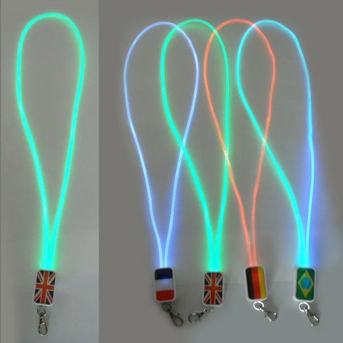 Custom fashion Led light up replacement light emitting diode color lanyard for promotional gift