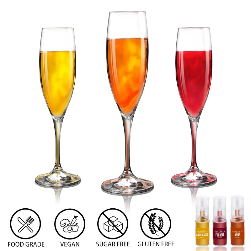 Edible Shimmer Dust Spray Pumps for Drinks Cocktails Beer Garnish Beverages and Baking