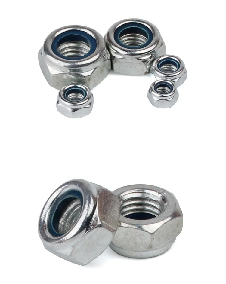 Class 4/6/8 Carbon Steel Nylon Insert Self-Lock Hexagon thin Nut, Hex thin nut