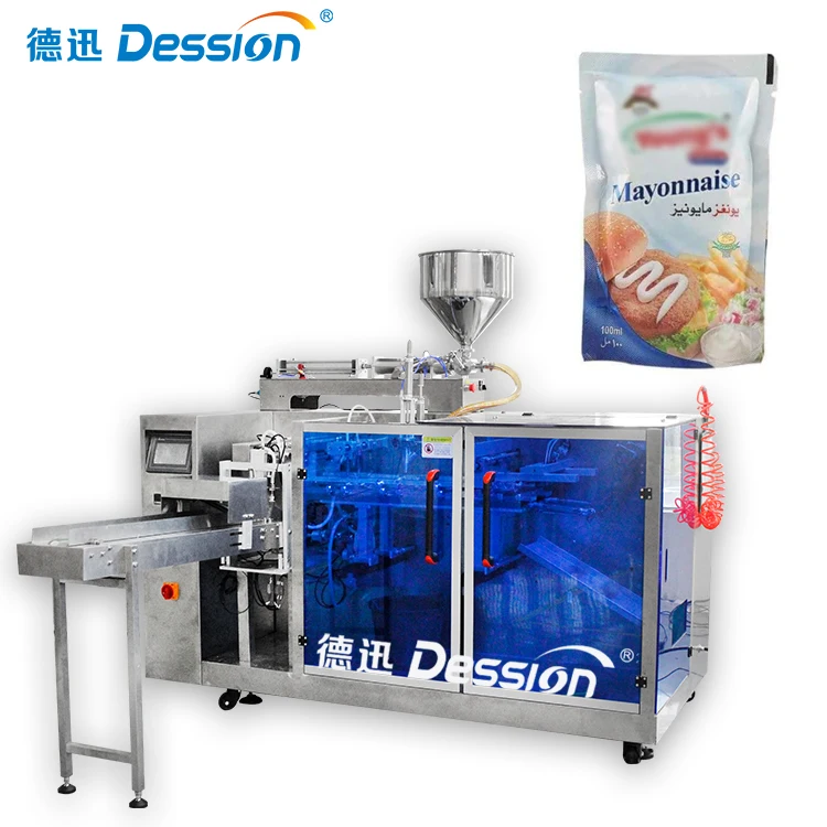 Automatic 800g mayonnaise pouch filling machine  sauce doypack premade stand up zipper bag packing machine