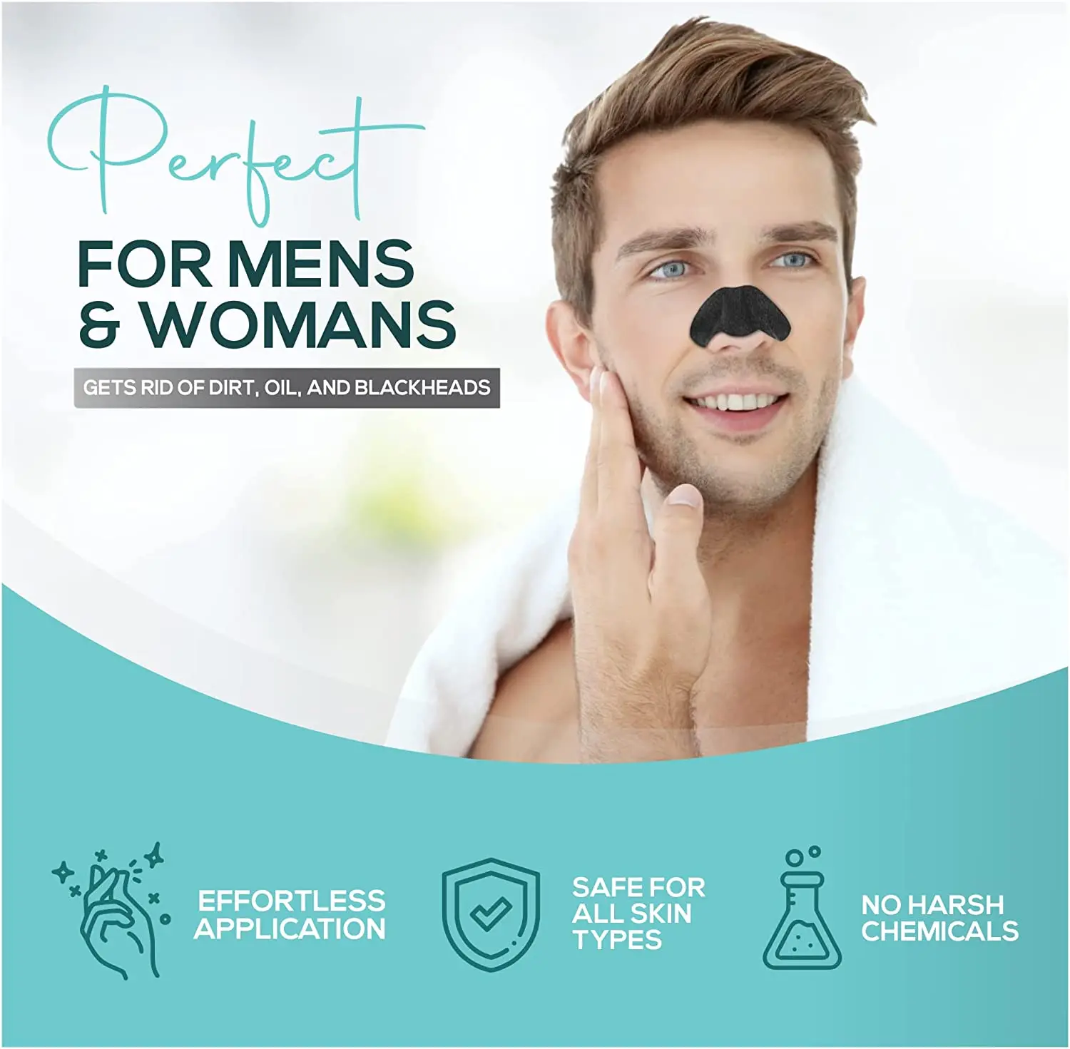 Charcoal Blackhead Remover Pore Strips for Face Nose Pores