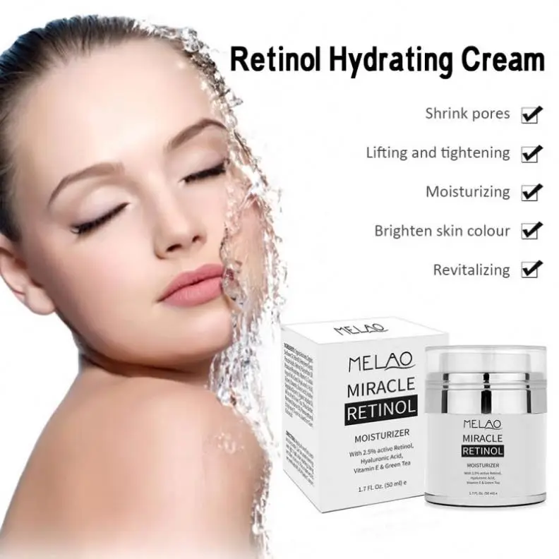 MELAO 2.5% Retinol Moisturizer Cream Hyaluronic Acid Anti Aging Reduces Wrinkles Fine Lines Day And Night Retinol Cream TSLM1