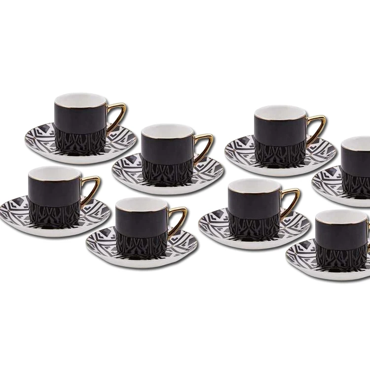 2022 Fashion New Design 90ml Ramadan Coffee Cups Custom Arabic Turkish Fine Porcelain Ceramic china Coffee Tea Cup And Saucer