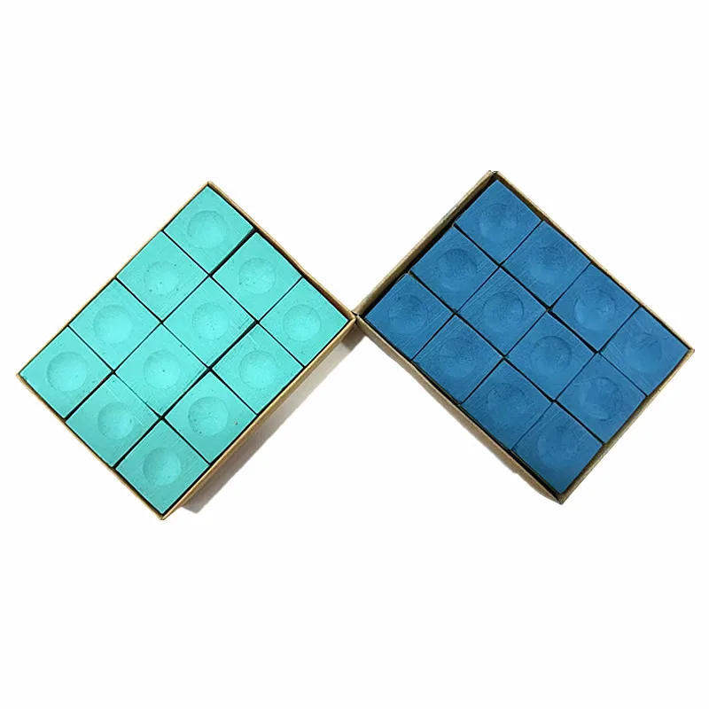 12pcs Powdered Pool Billiards Accessories Billiards Cue Chalk Stick Tip Wiping Powder Chalk Billiard Cue Chalks