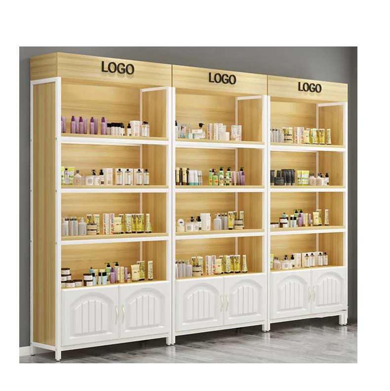Meicheng Custom Makeup Displays Nail Polish Shelf Wall Cosmetic Display Cabinet Boutique Display Shelf