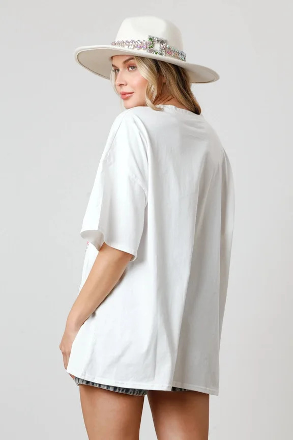 WINGTU Custom Short Sleeve Sequin Shirt Animal Cowboy Boots Print Diamond T Shirt For Women