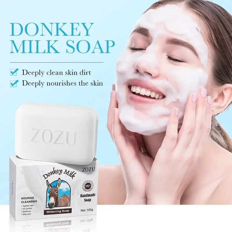 OEM ZOZU Donkey milk best sales organic natural fragrance bathing whitening body care soap with kids cleansing soap