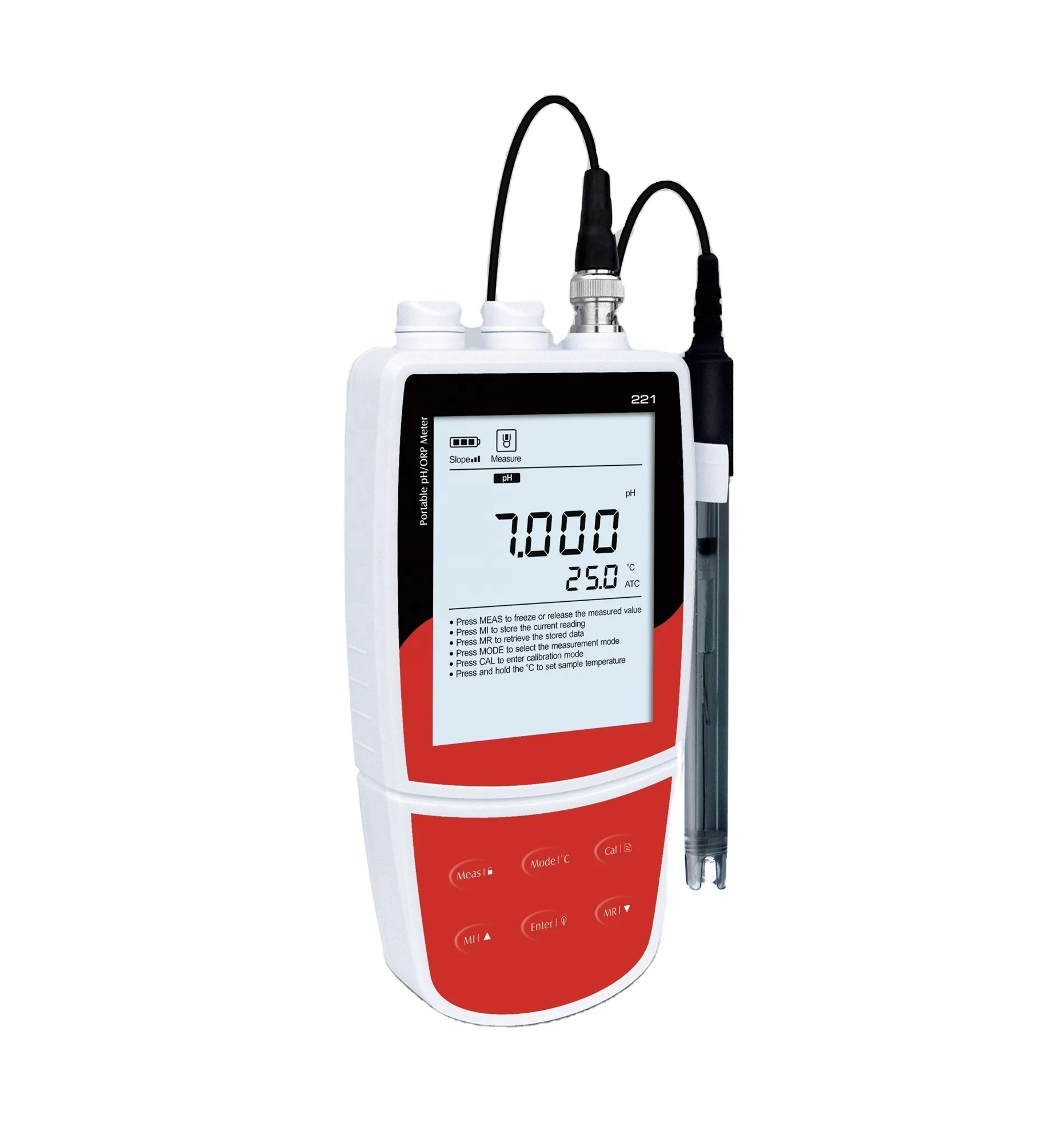 Digital electronic milk ph meter test with ph buffer and electrode