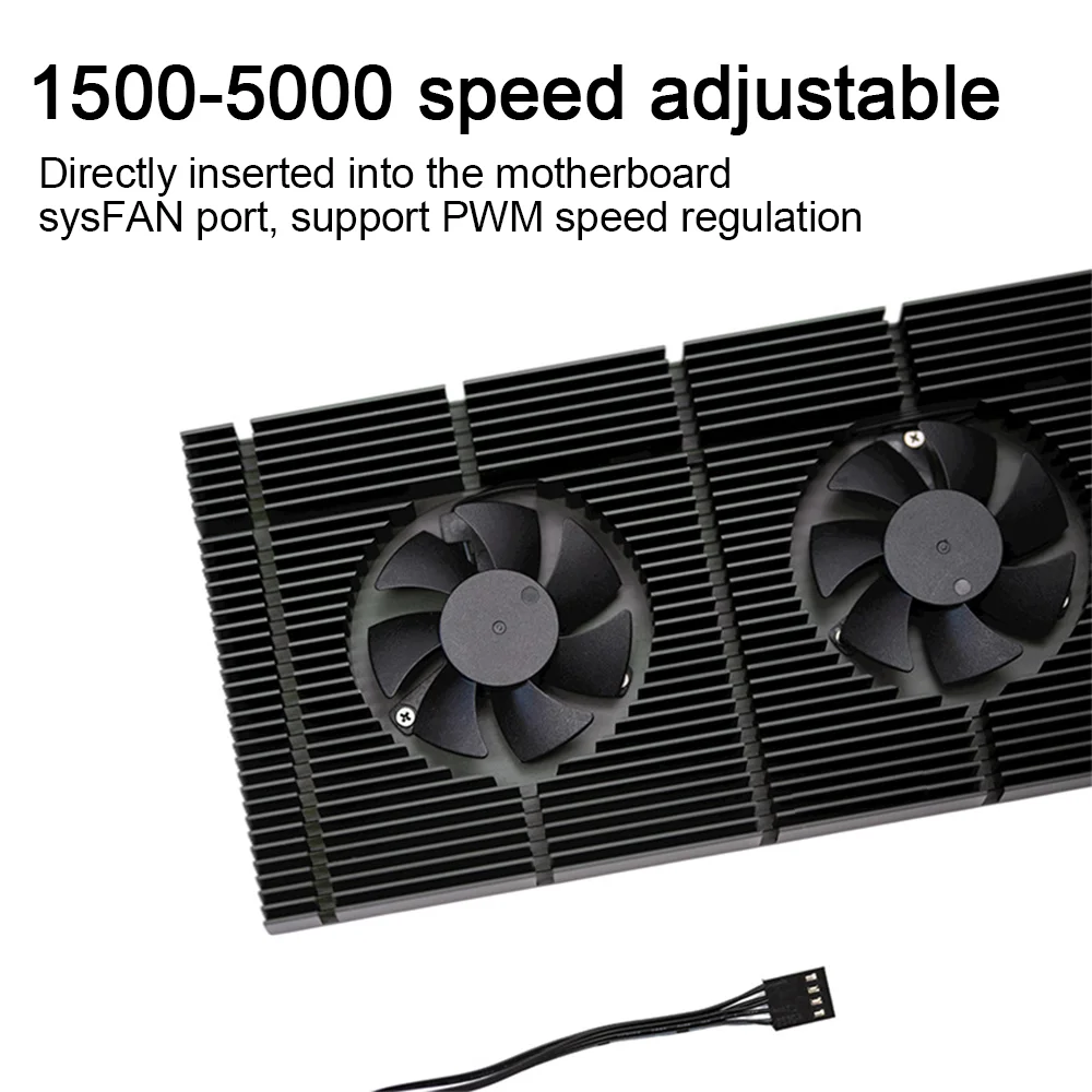 GPU Backplate Cooler Dual PWM Fan Heatsink Graphics Card Backplane For RTX 3090