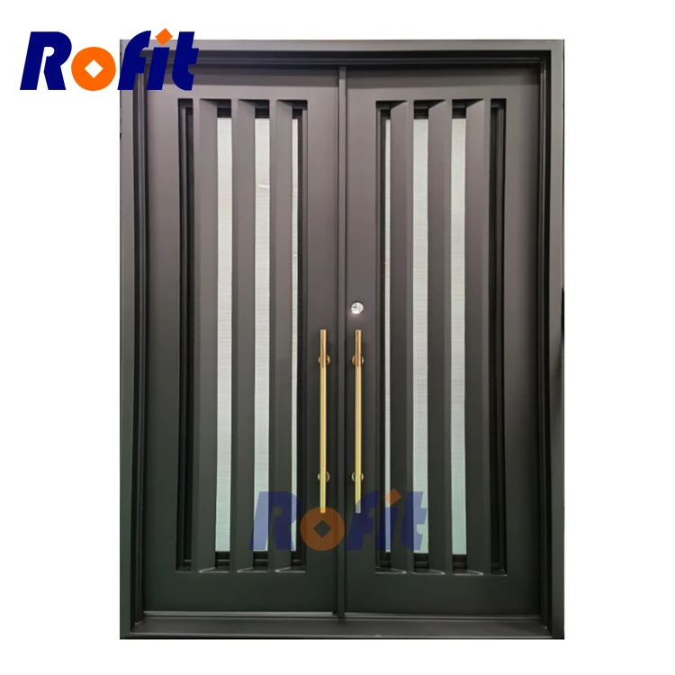 Professional manufacturing doors wrought iron seciroty gates Easy to install wrought iron entrance door awning