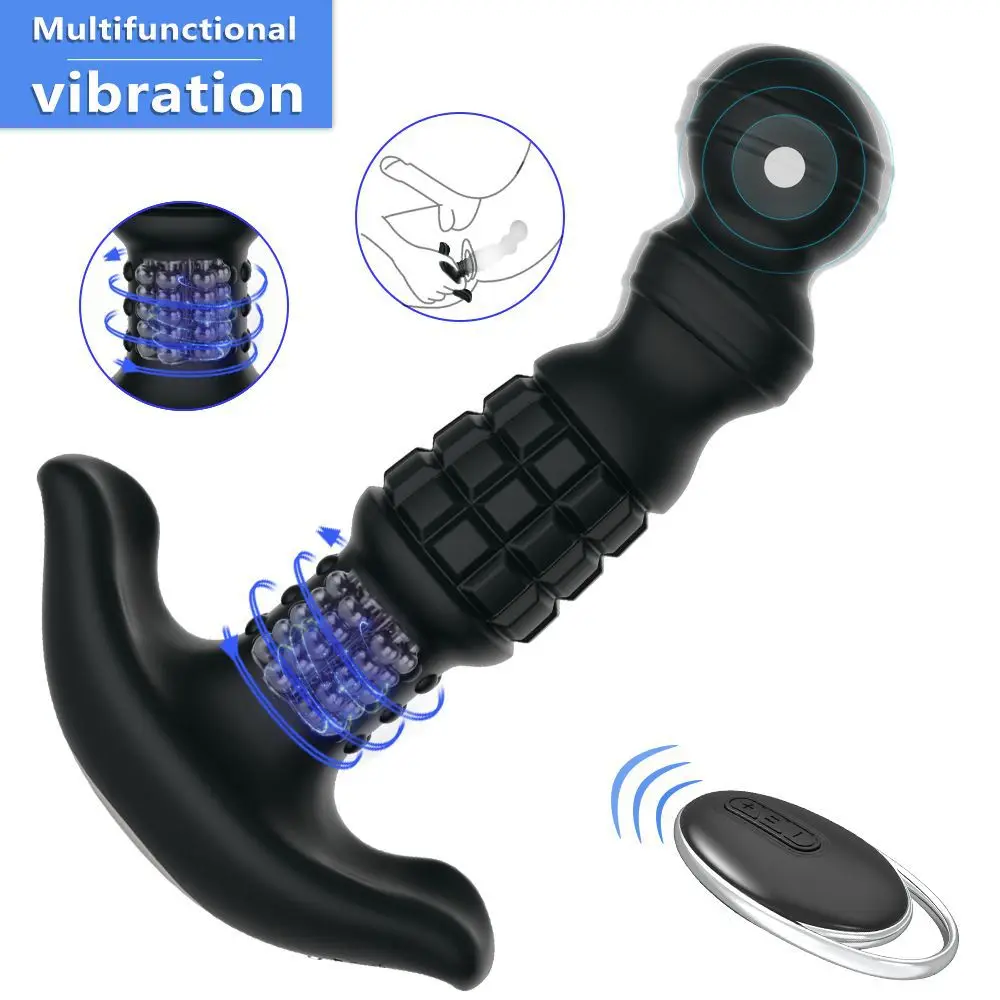 Silicone Anal Butt Plug Sexy Toys Remote Control Anal Beads Vibrator electric shock Vibrating