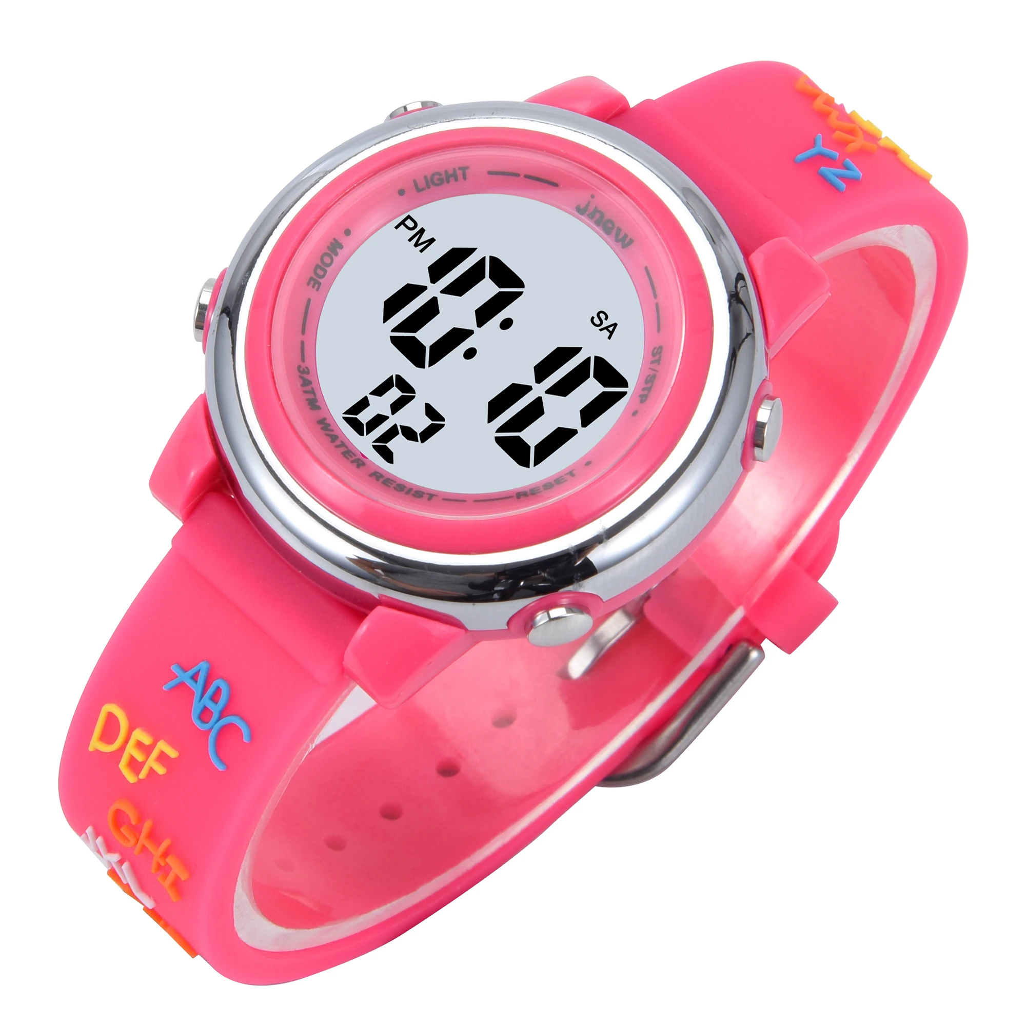 China Waterproof Kids LED Watch with LCD Chronograph Display LED Analog & Digital Sport Cartoon Features Alarm for New Age