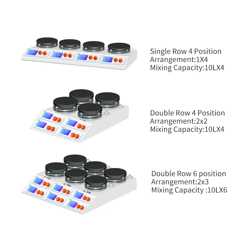 4 Multi Position Lab Hot Plate Magnetic Stirrer